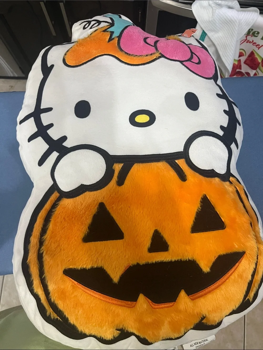 Hello Kitty Orange and Pink Pumpkin Plush Costume Pillow